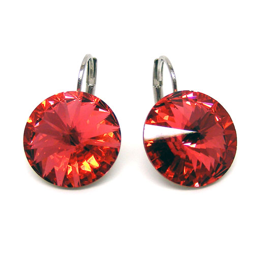 Ohrhänger Kristall 12 mm in Padparadscha