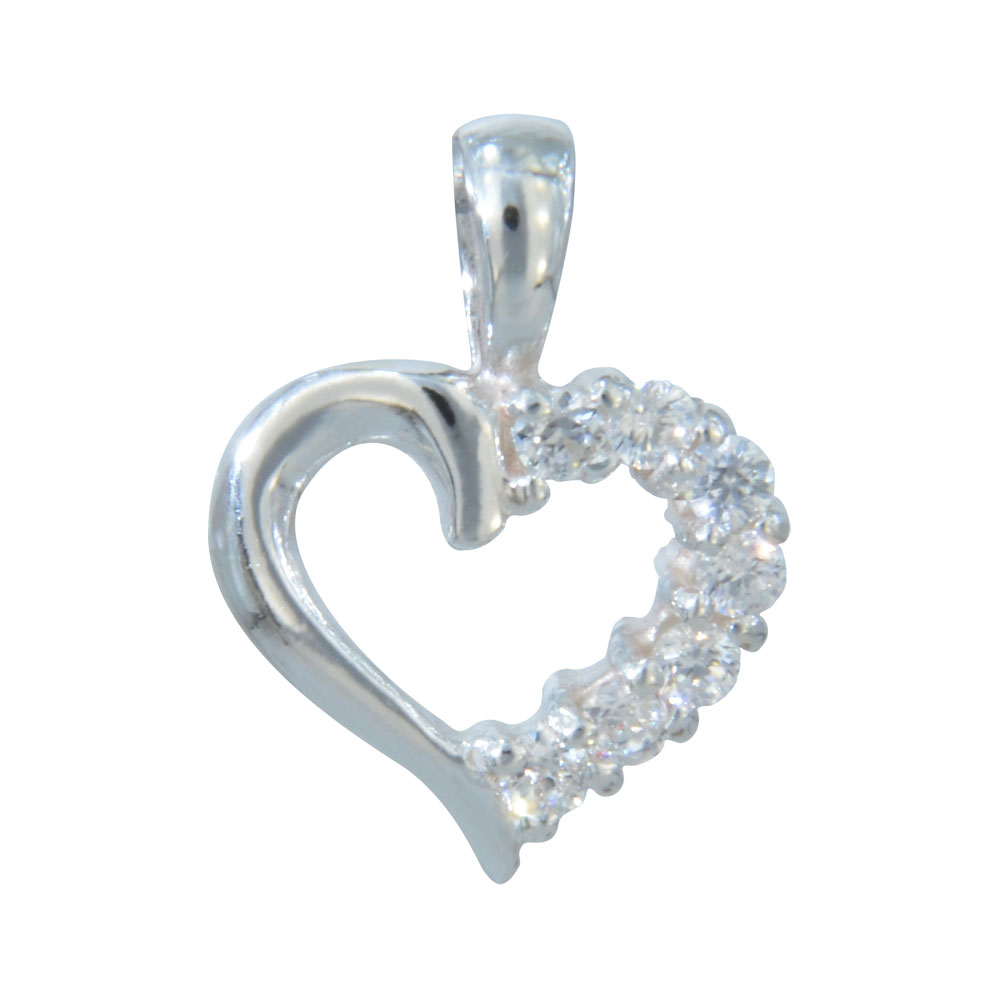 Anhänger 925 Silber Herz mit Kristallen
