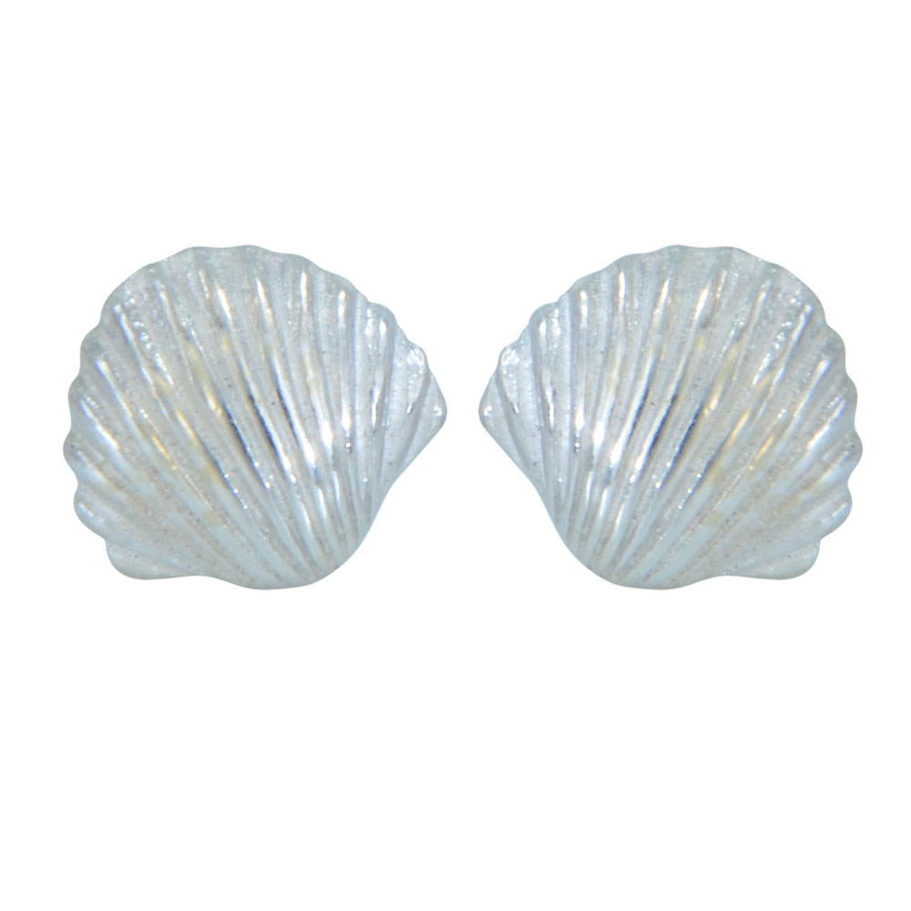 Ohrstecker  kleine Muschel 925 Silber e-coated