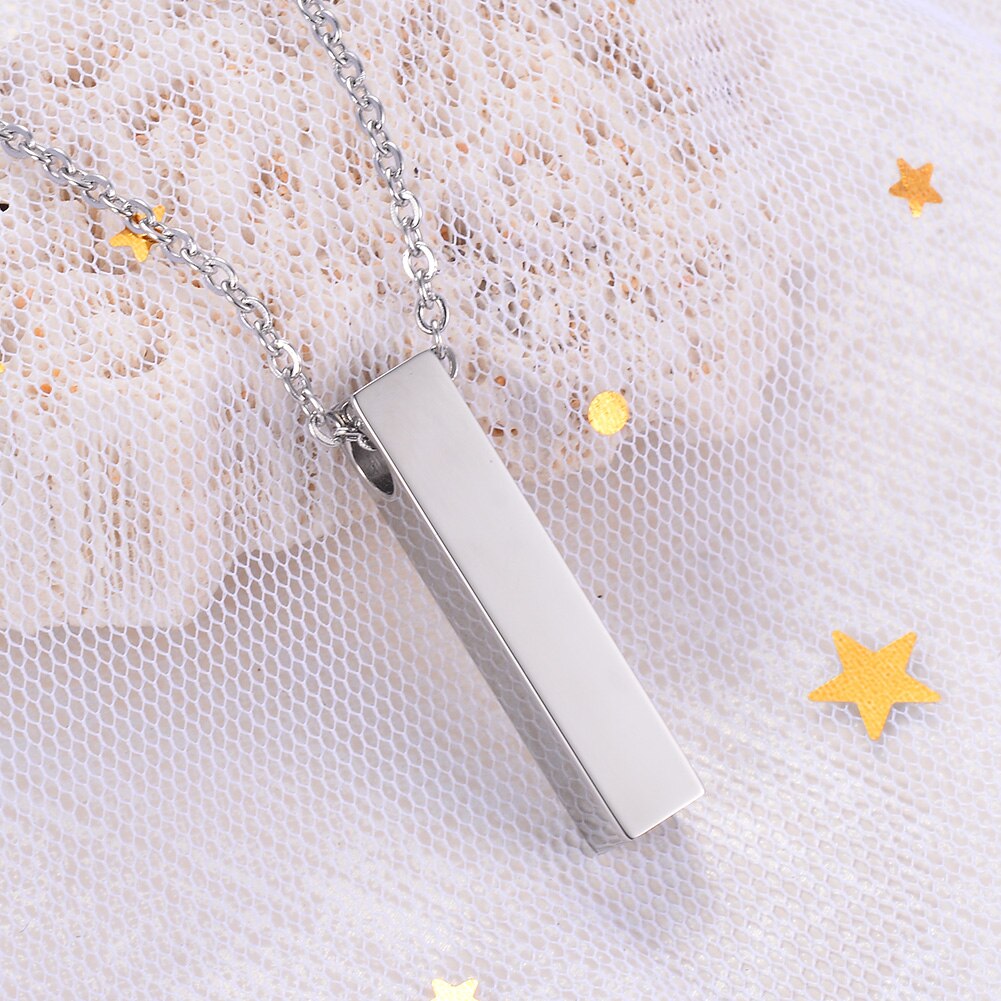 Memorial Anhänger CUBE 6 x 30 mm an Kette 50 cm