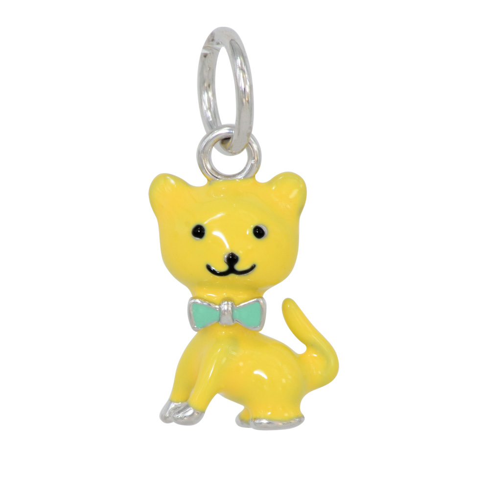 *Anhänger gelbe Katze 925 Silber