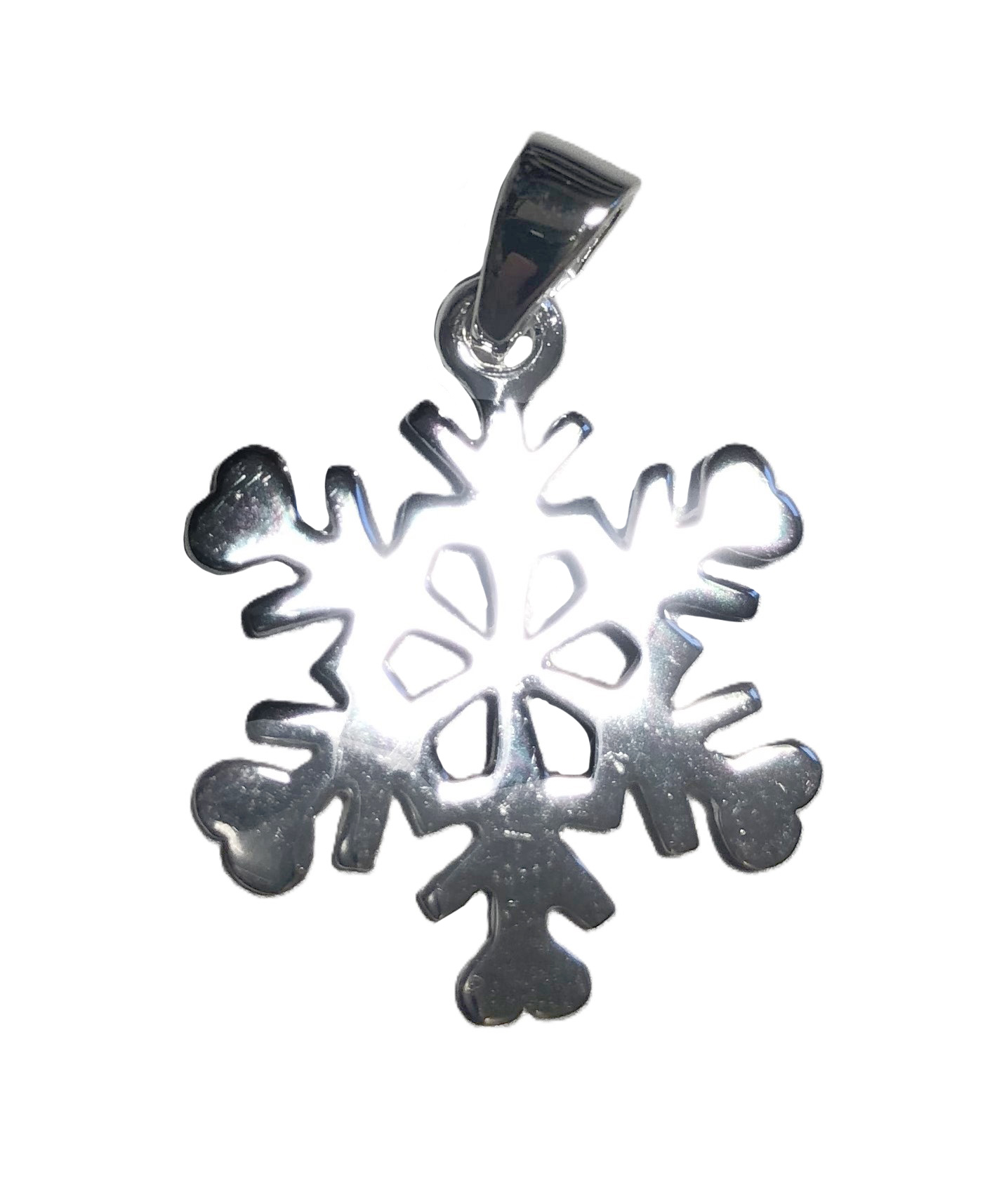 Anhänger Schneeflocke 20 mm aus 925 Silber e-coated