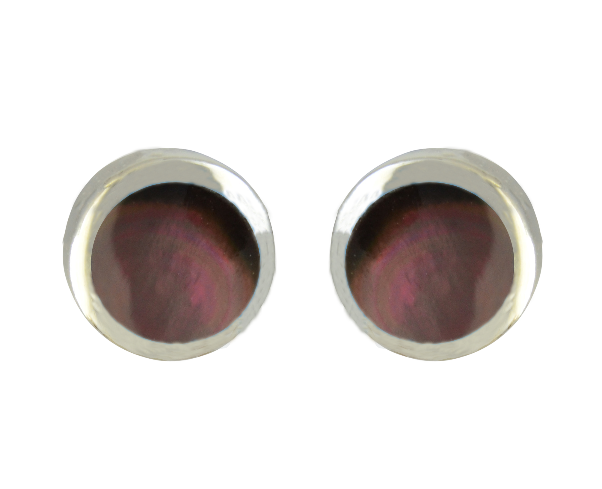 Ohrstecker BLACK LIP shell 6 mm 925 Silber rhodiniert