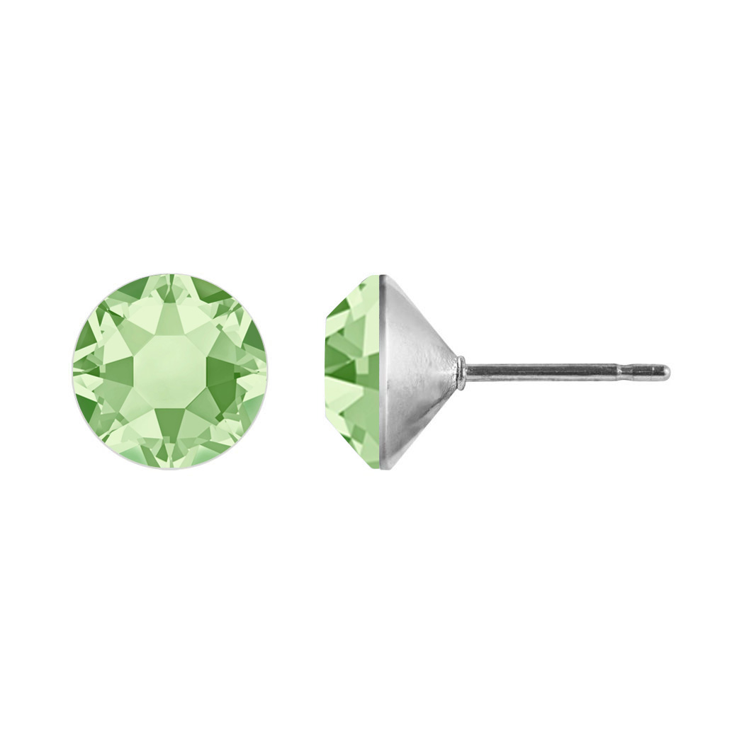 Ohrstecker Kristall 6 mm in Chrysolite 925 Silber