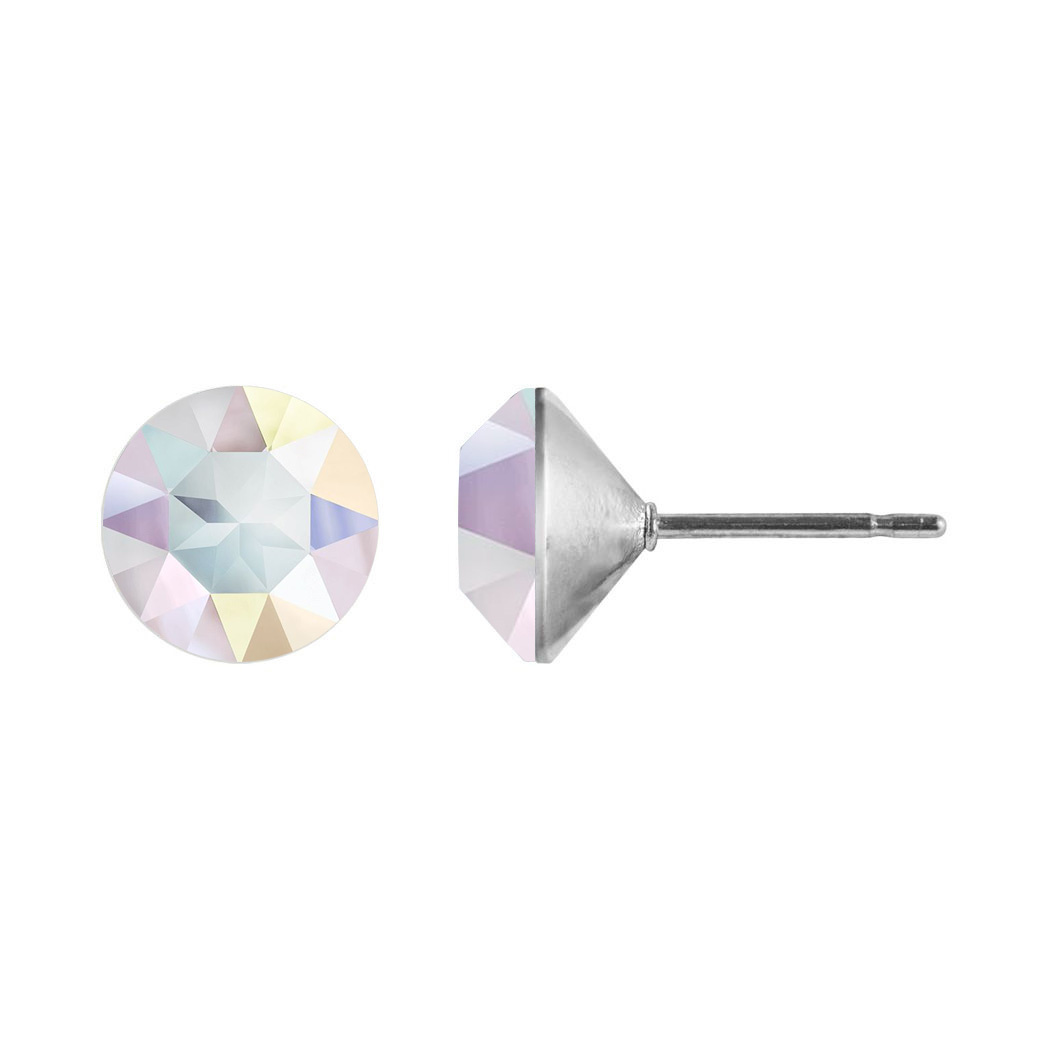 Ohrstecker Kristall 6 mm in Crystal AB 925 Silber