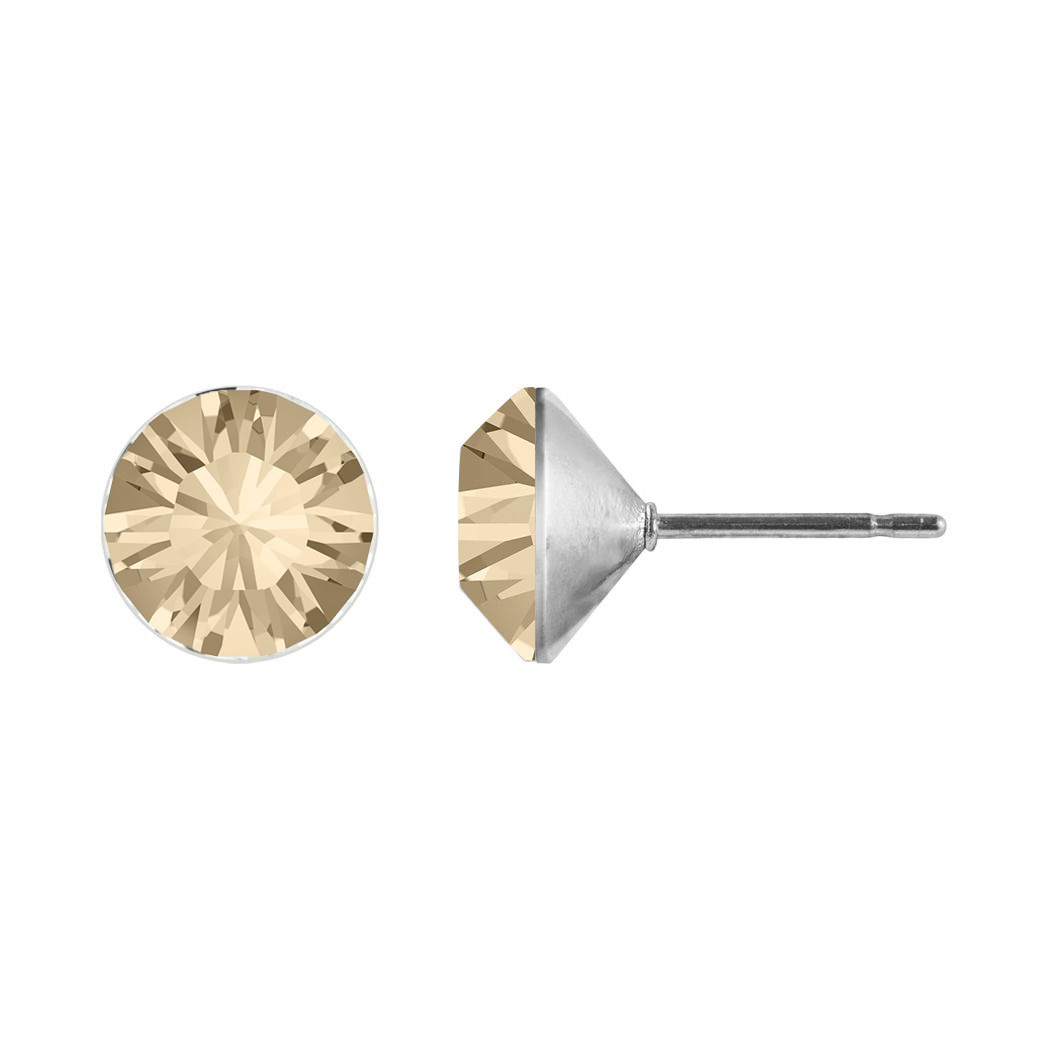 Ohrstecker Kristall 6 mm in Silk 925-Silber