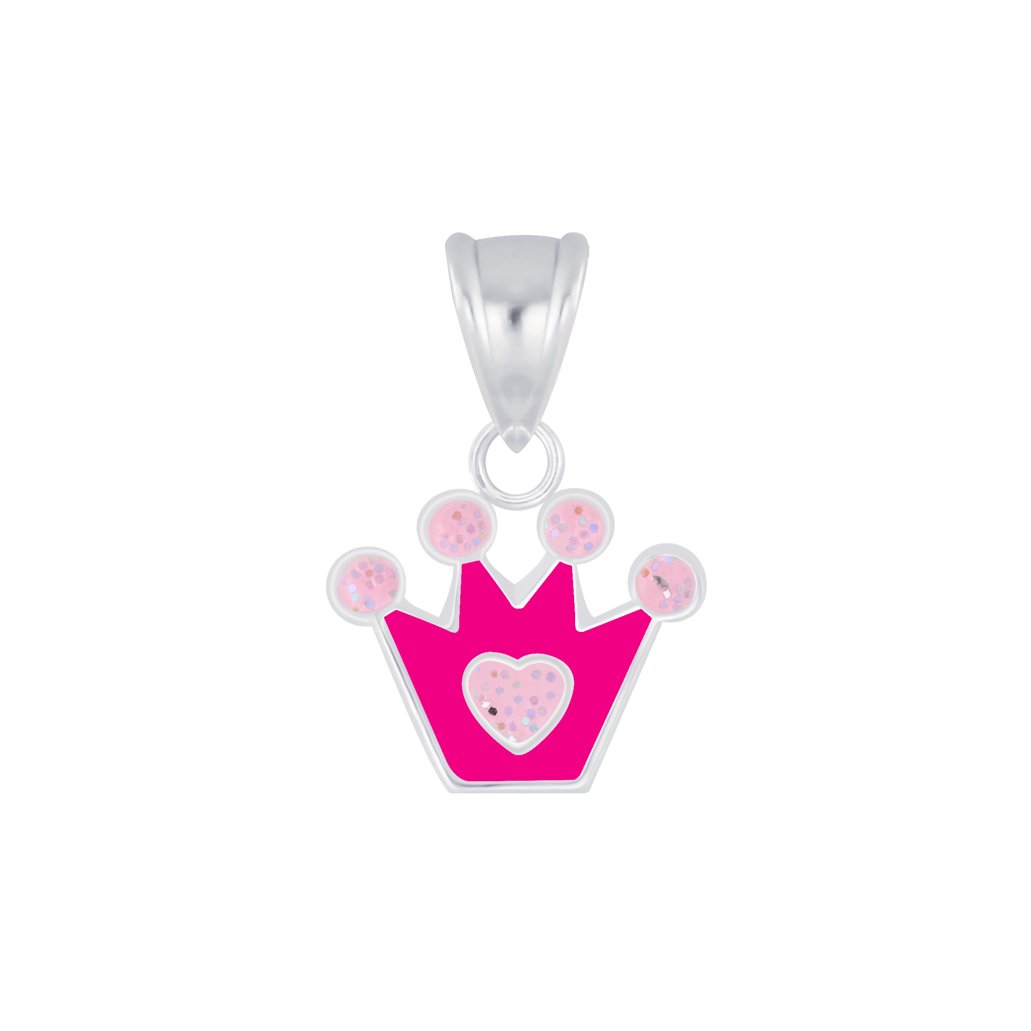 Anhänger Krone pink 925 Silber e-coated