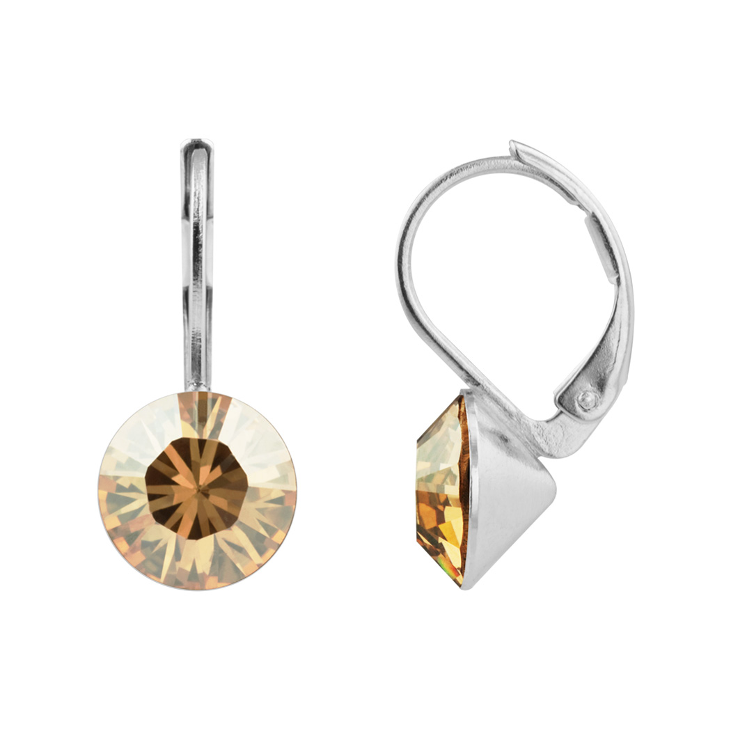 Ohrhänger Kristall 8 mm in Golden Shadow