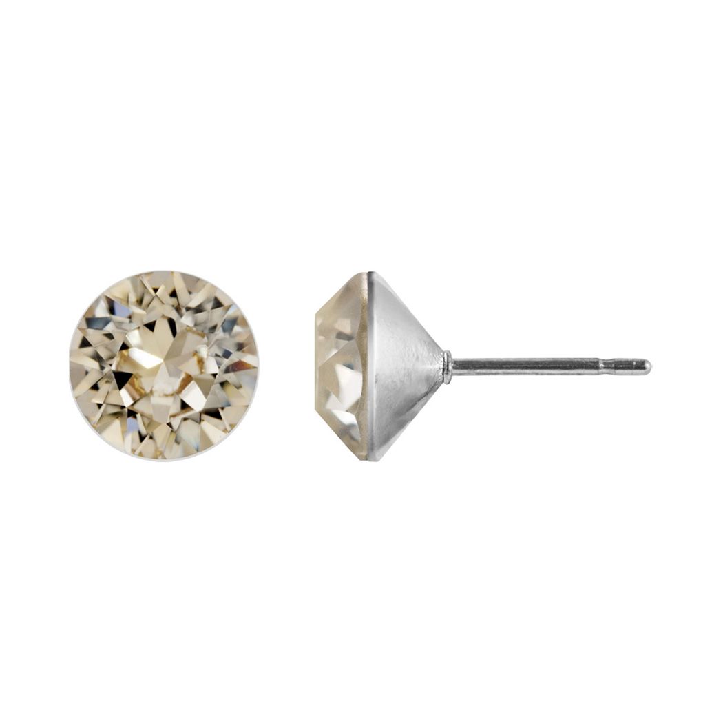 Ohrstecker Kristall 6 mm in lt. silk Kristall 925 Silber