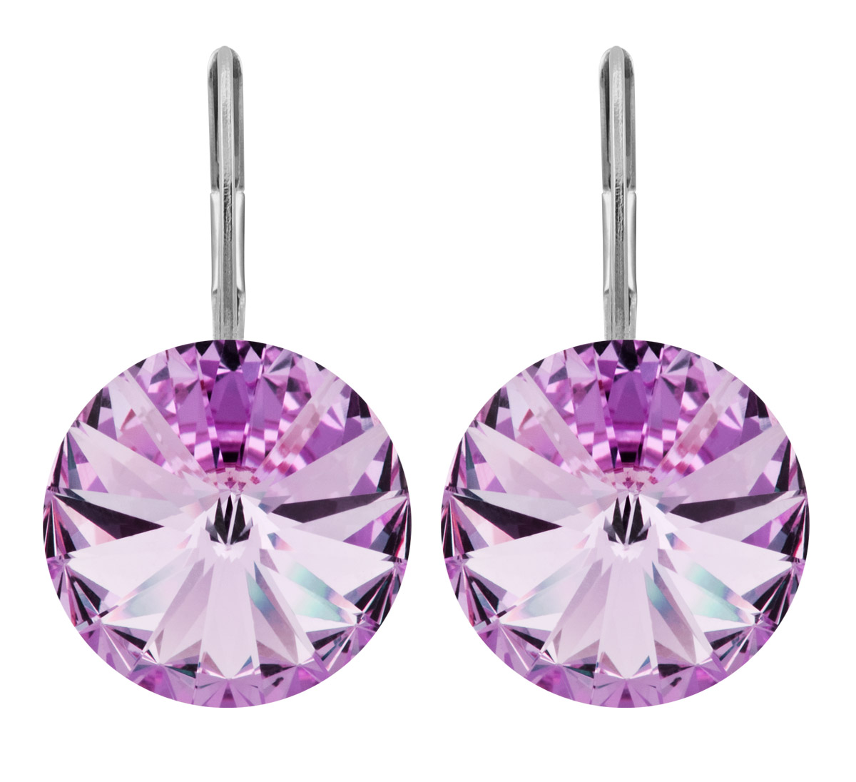 Ohrhänger Kristall 12 mm in Violet