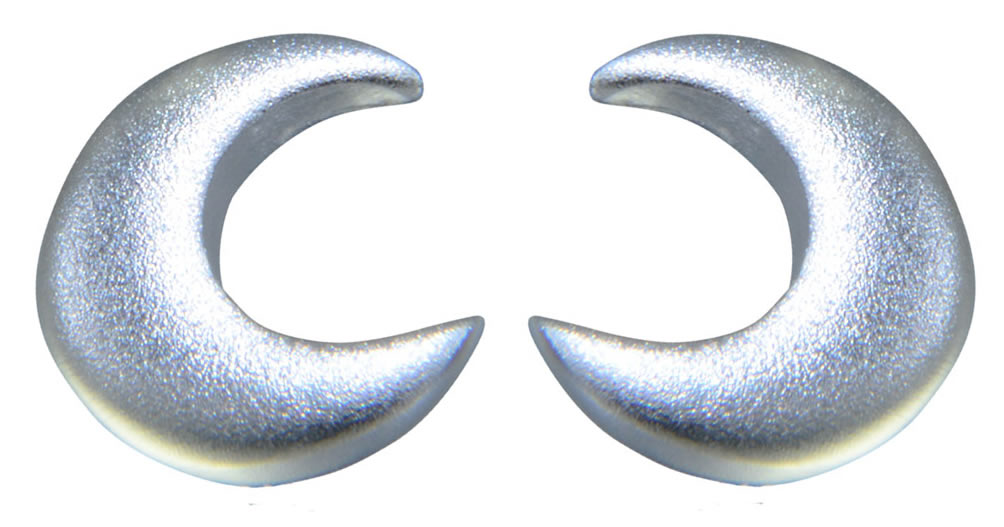 Ohrstecker Mond mattiert 925 Silber