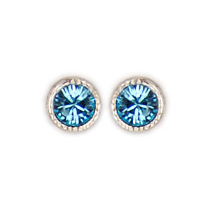 Ohrstecker Kristall 3mm in Aquamarine