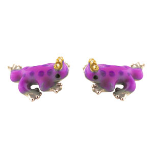 Frosch Ohrstecker pink 925 Silber