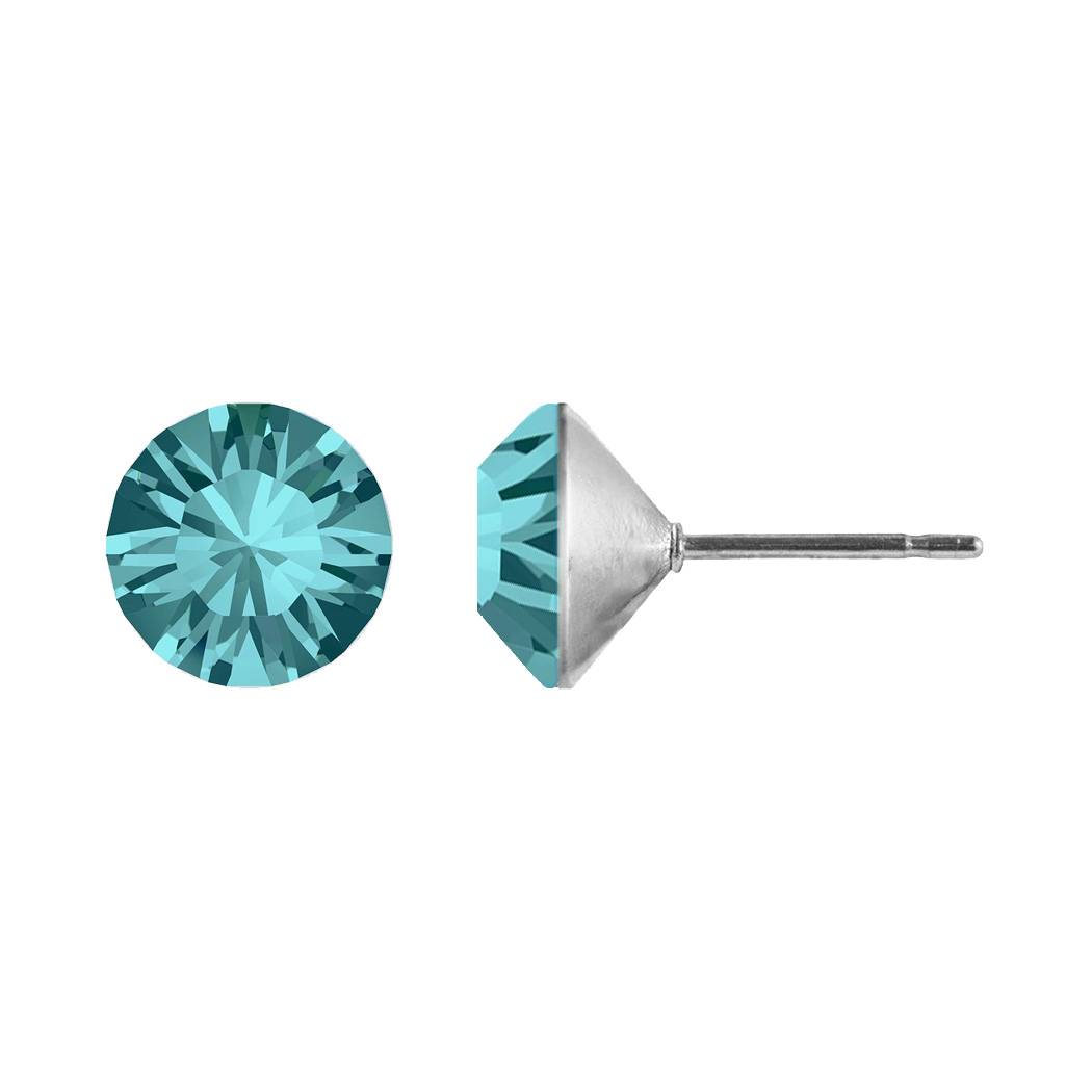 Ohrstecker Kristall 6mm in Blue Zircon