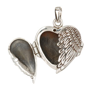 Anhänger Flügel Herz Medaillon 925 Silber
