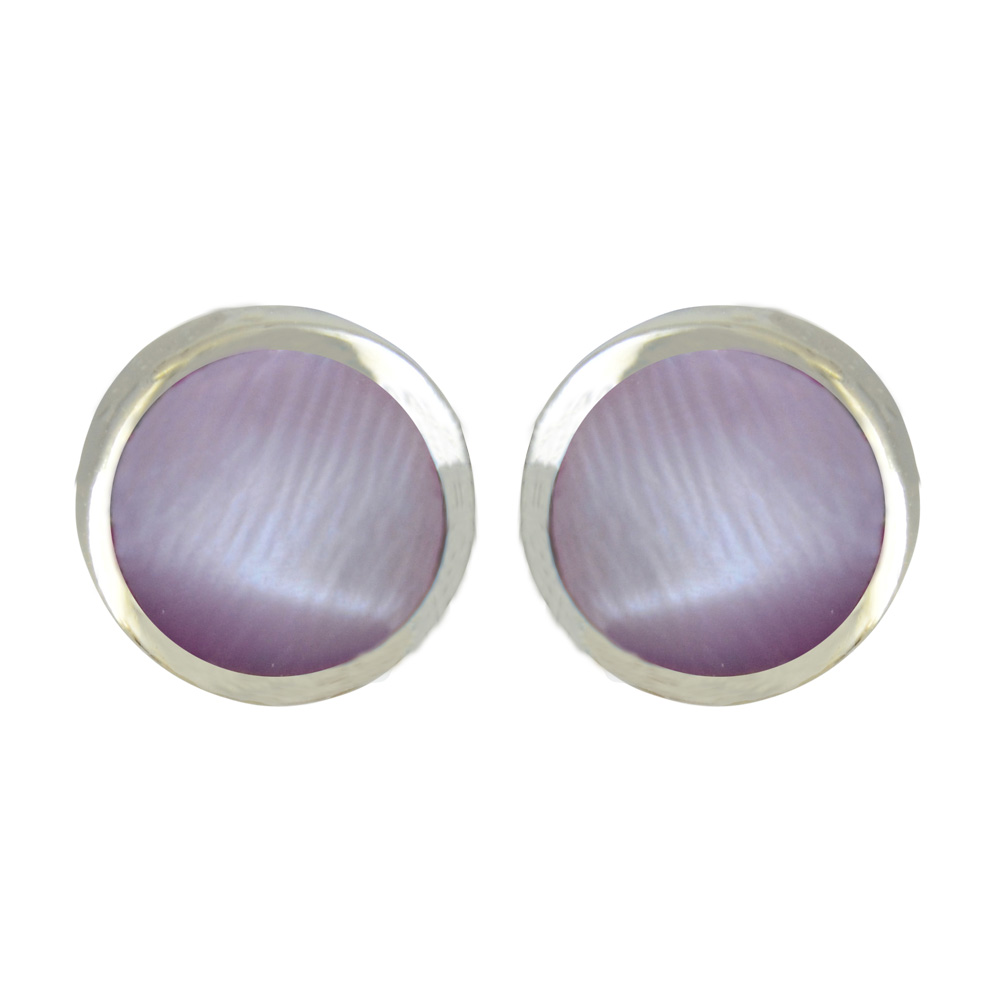 Ohrstecker PURPLE MOP 6 mm 925 Silber rhodiniert