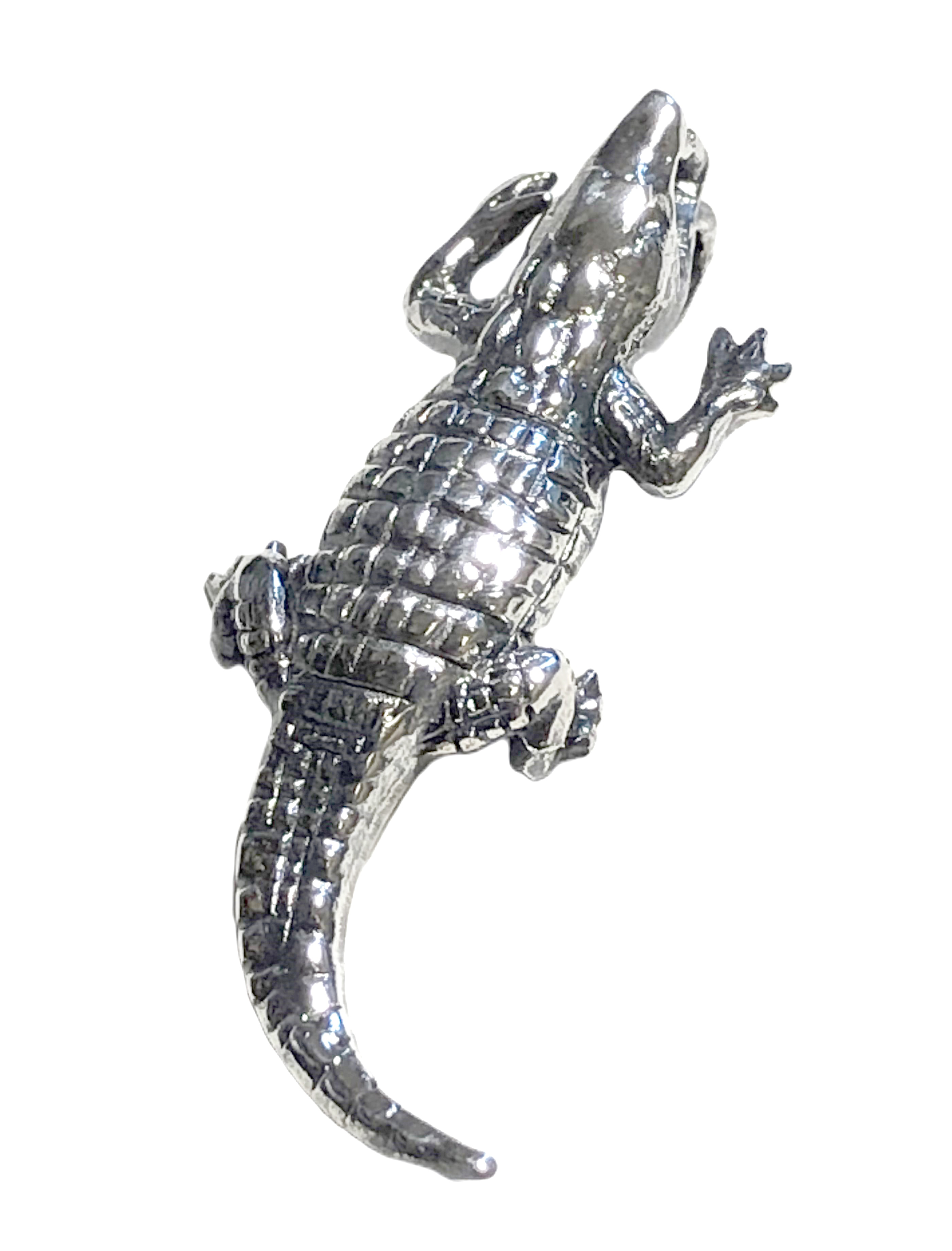 Anhänger Krokodil massiv ca. 25  mm 925 Silber