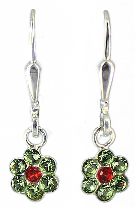 Ohrhänger Blumen grün 925 Silber