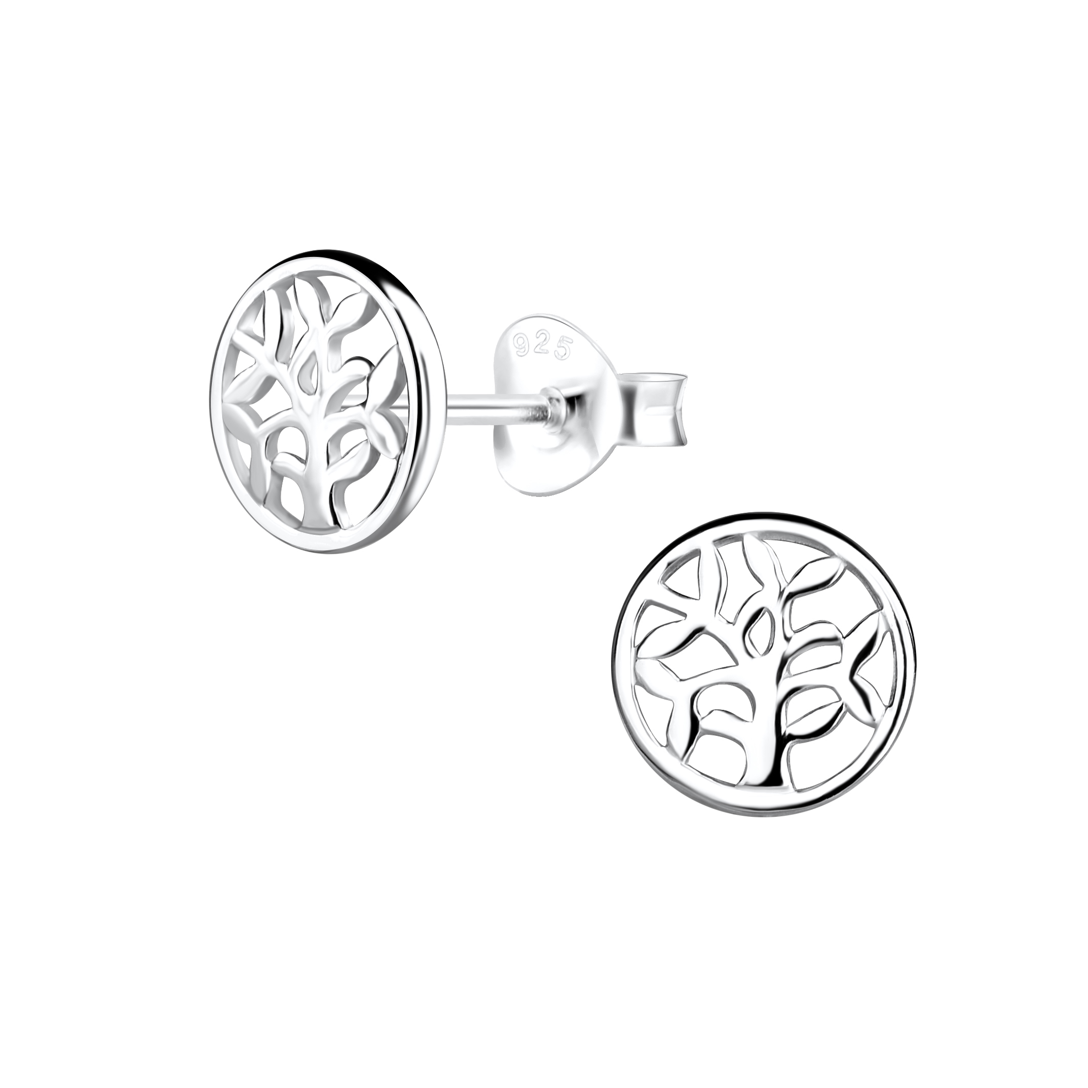 Ohrstecker Baum des Lebens mini 7 mm 925 Silber