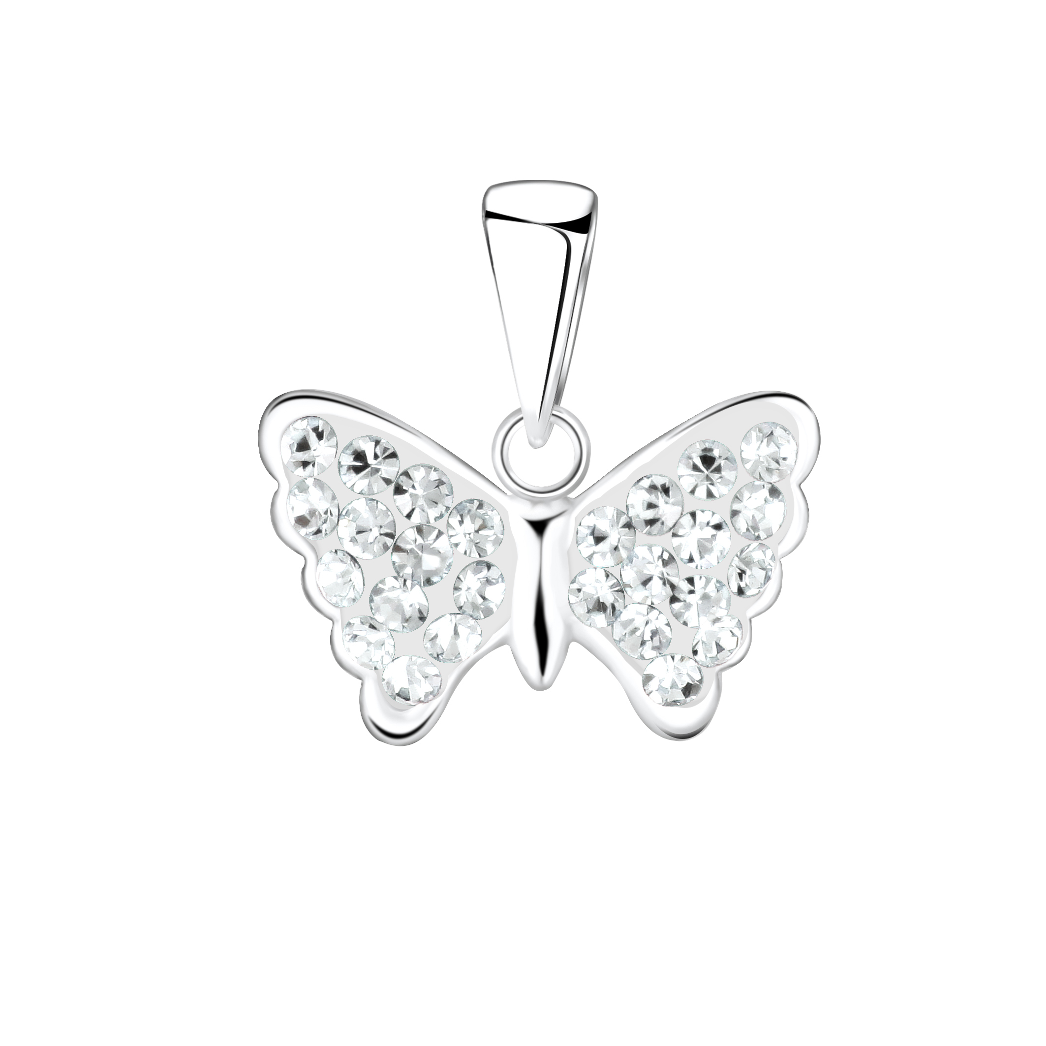 Anhänger Schmetterling aus Kristallen weiß 17x15 mm 925 Silber