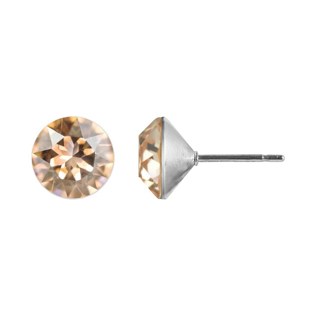 Ohrstecker Kristall 8 mm in Light Peach 925 Silber