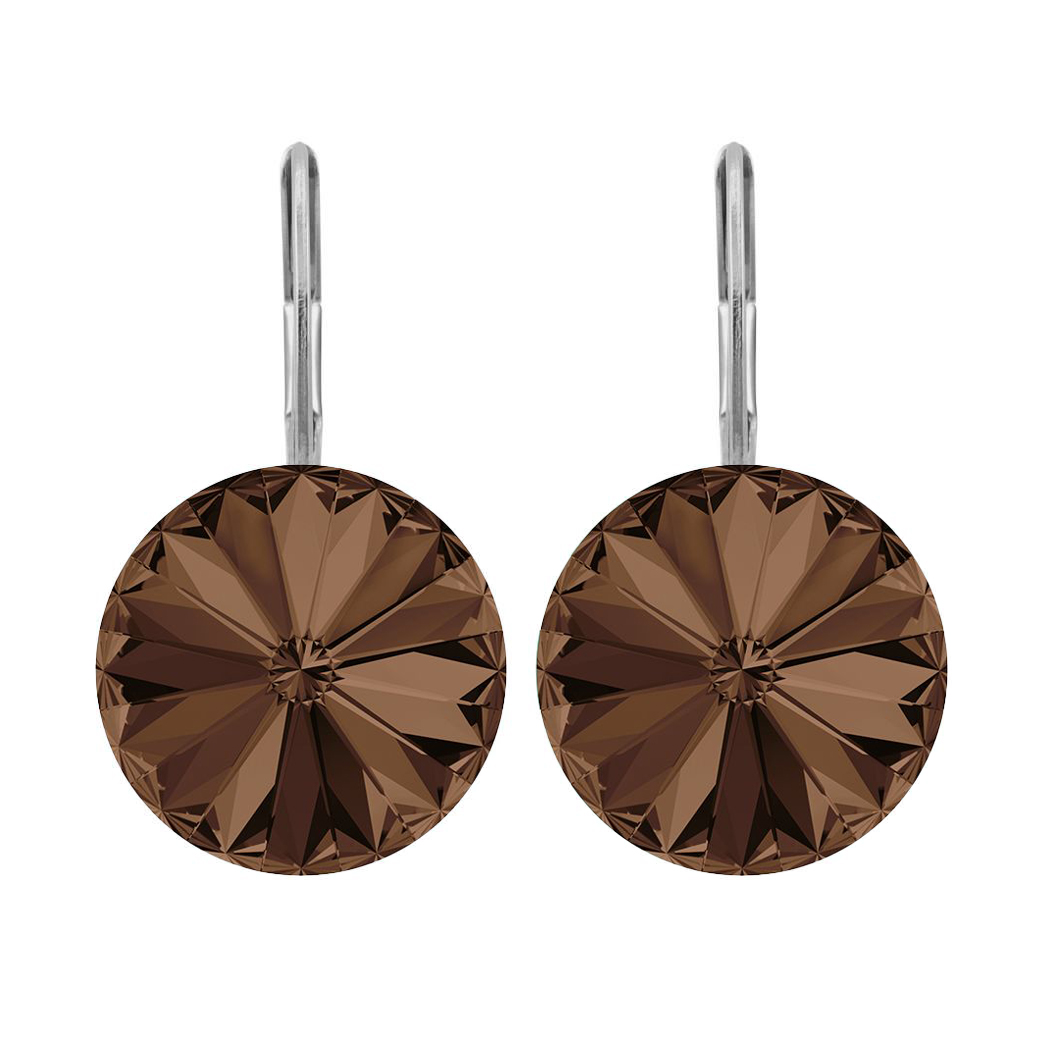 Ohrhänger Kristall 12 mm in Smoked Topaz