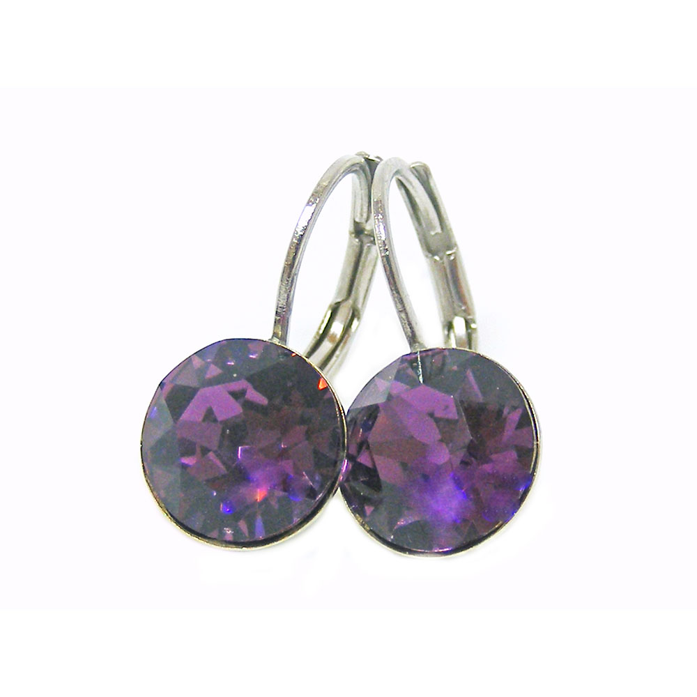 Ohrhänger Kristall 8 mm in Amethyst