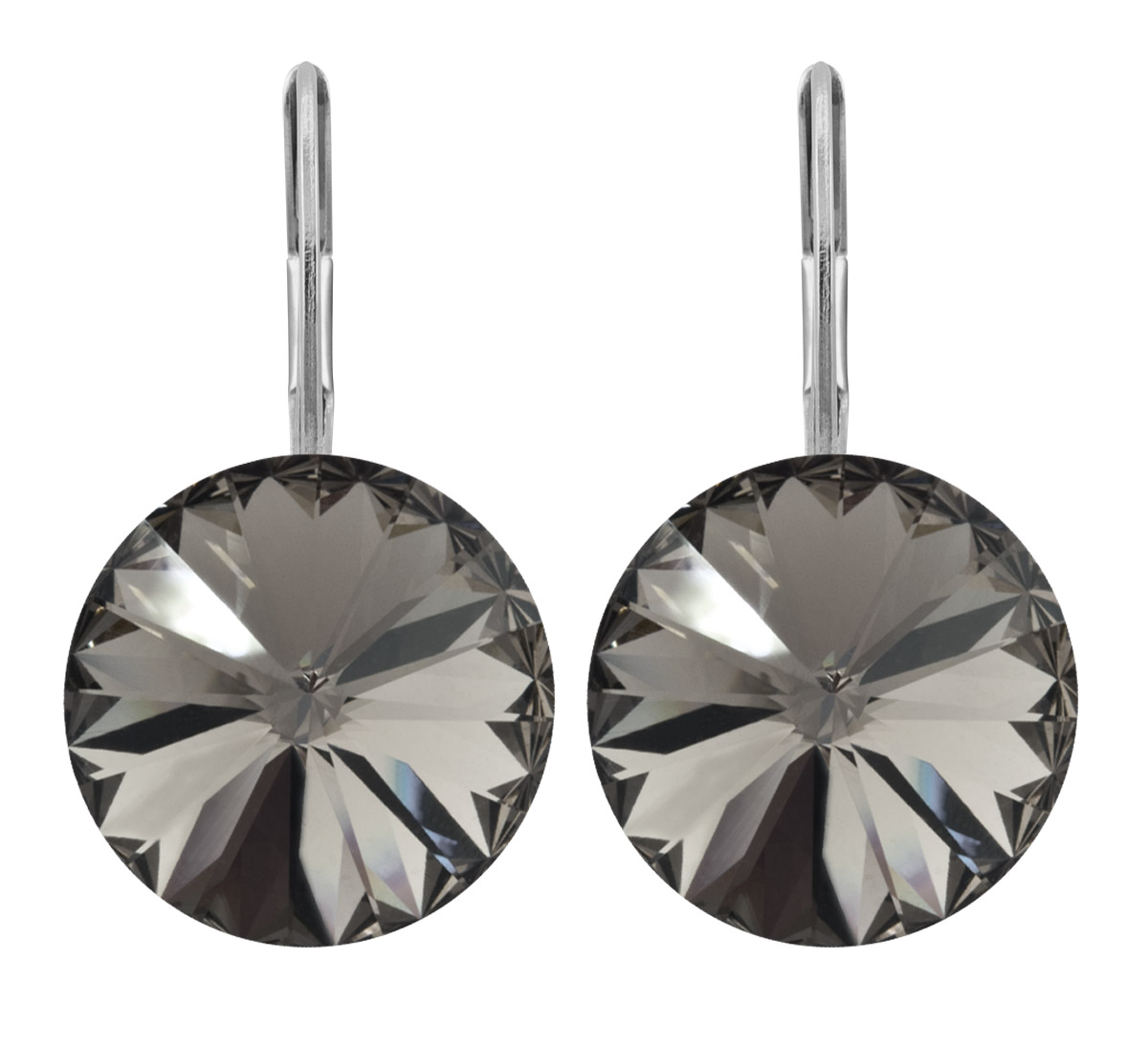 Ohrhänger Kristall 12 mm in Black Diamond