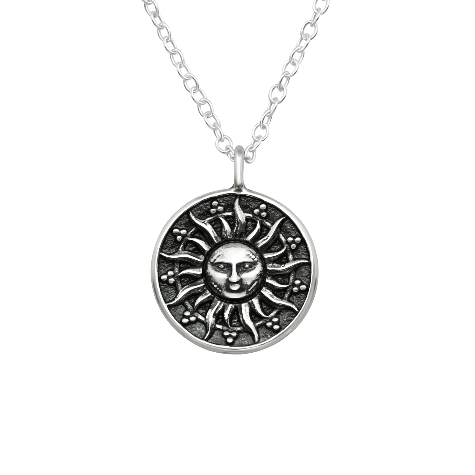Kette Sonne 45 cm 925 Silber e-coated