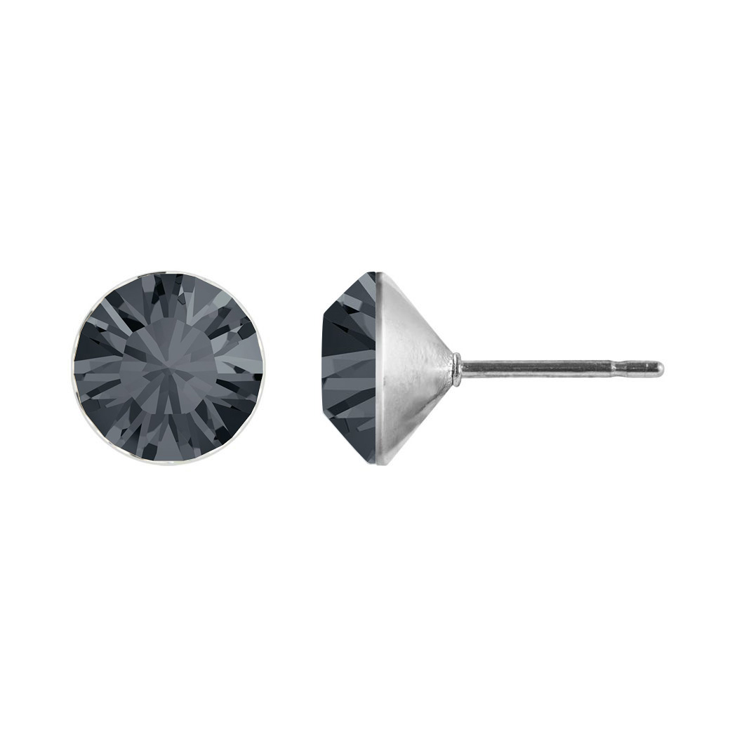 Ohrstecker Kristall 6 mm in Silver Night  925 Silber