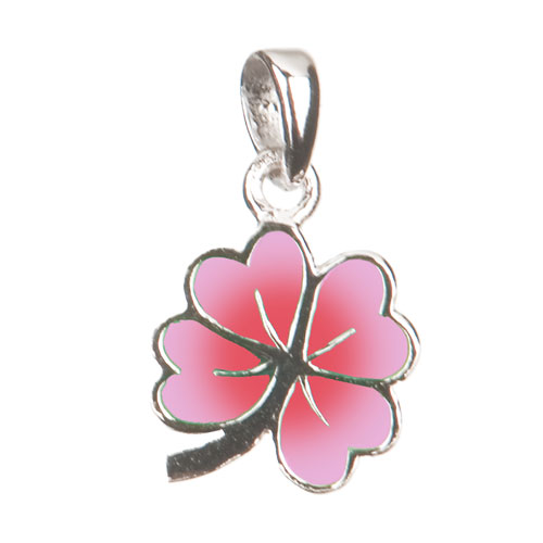 Kleeblatt Anhänger 925 Silber rosa