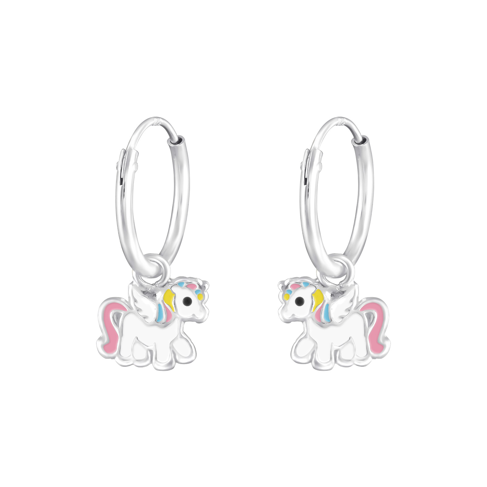 CREOLE Einhorn bunt 925 Silber e-coated