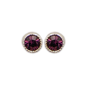 Ohrstecker Kristall 3mm in Amethyst