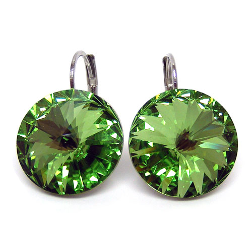 Ohrhänger Kristall 12 mm in Peridot