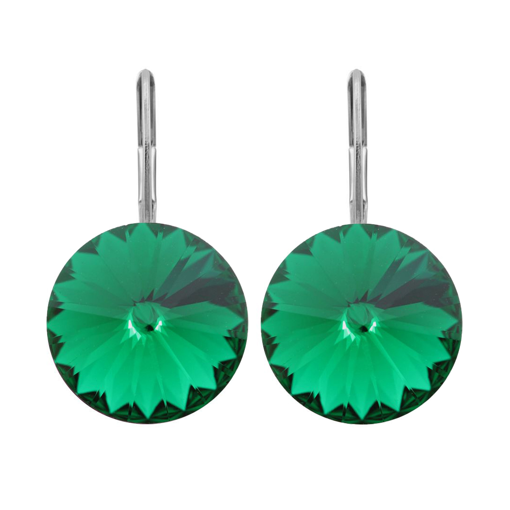 Ohrhänger Kristall 12 mm in Emerald