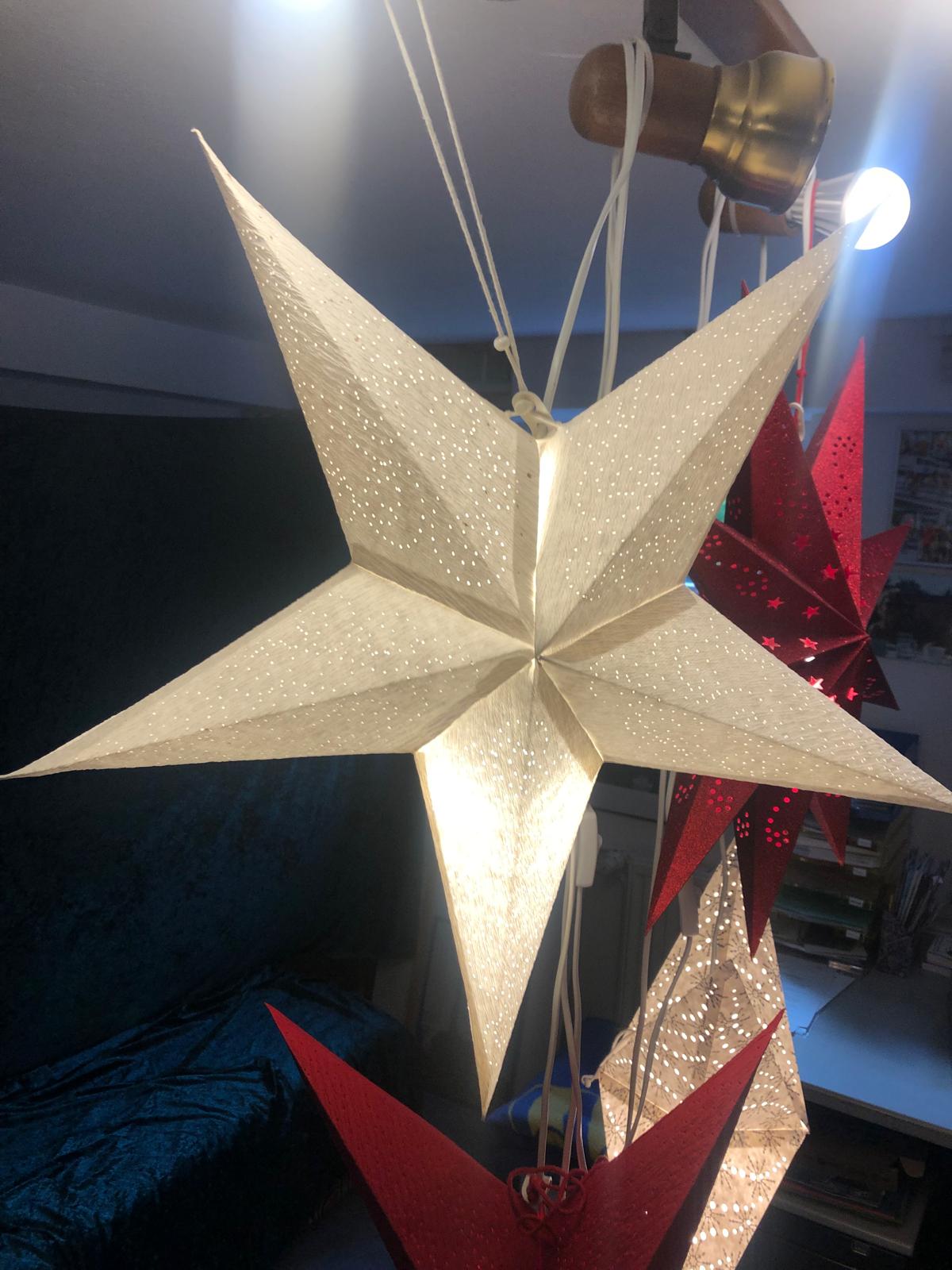 Weihnachtsstern „Weihnachtszeit“ – Weiß , schlicht