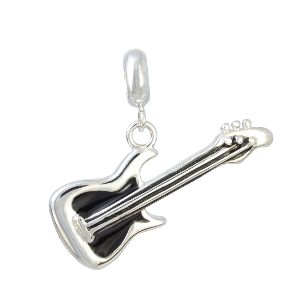 Anhänger Gitarre schwarz 925 Silber
