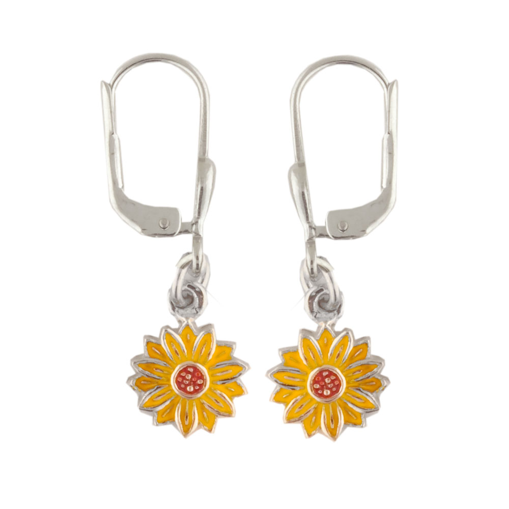 Ohrhänger Blüte gelb 925 Silber
