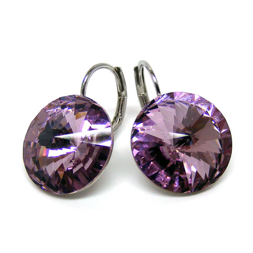 Ohrhänger Kristall 12 mm in Light Amethyst