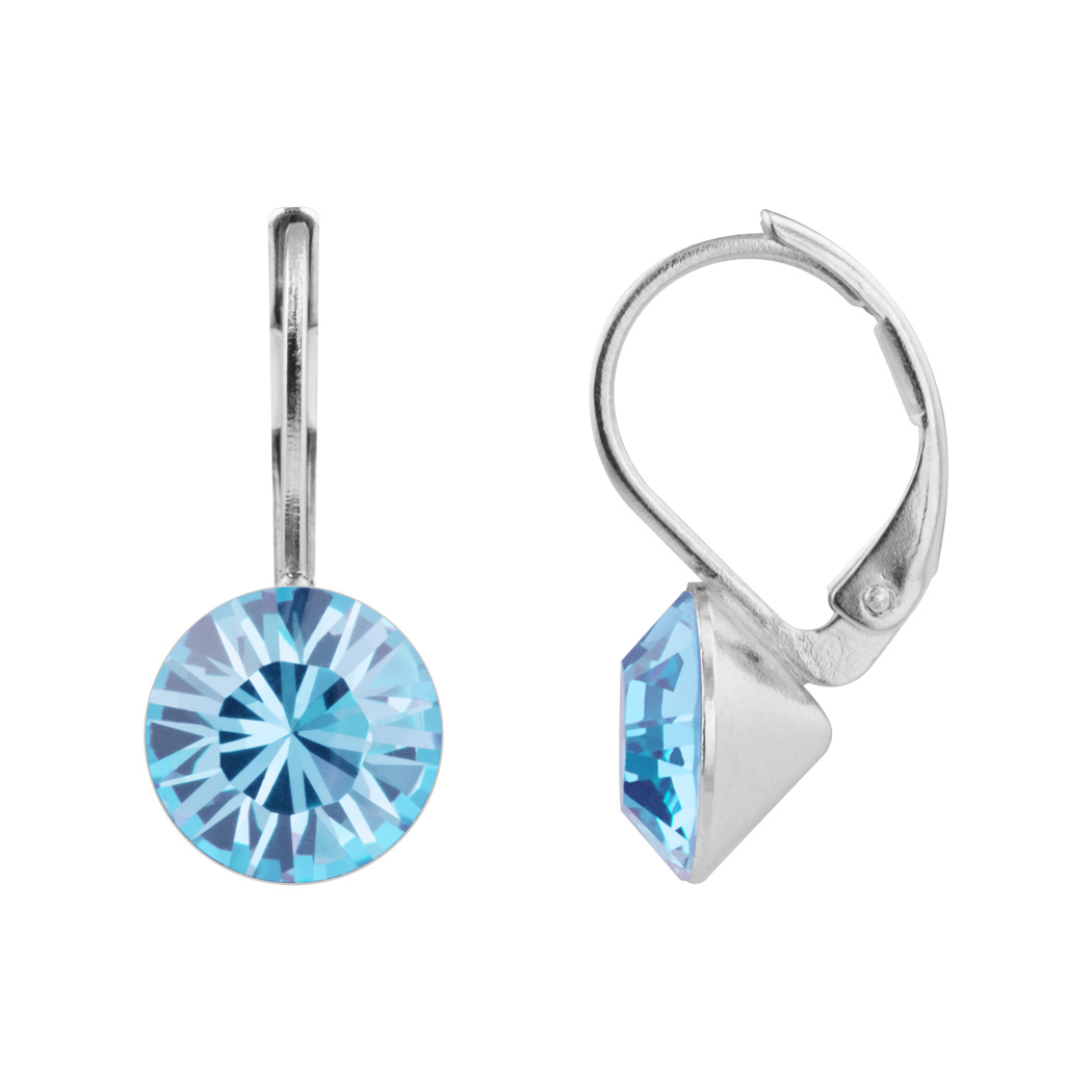 Ohrhänger Kristall 8 mm in Aquamarine
