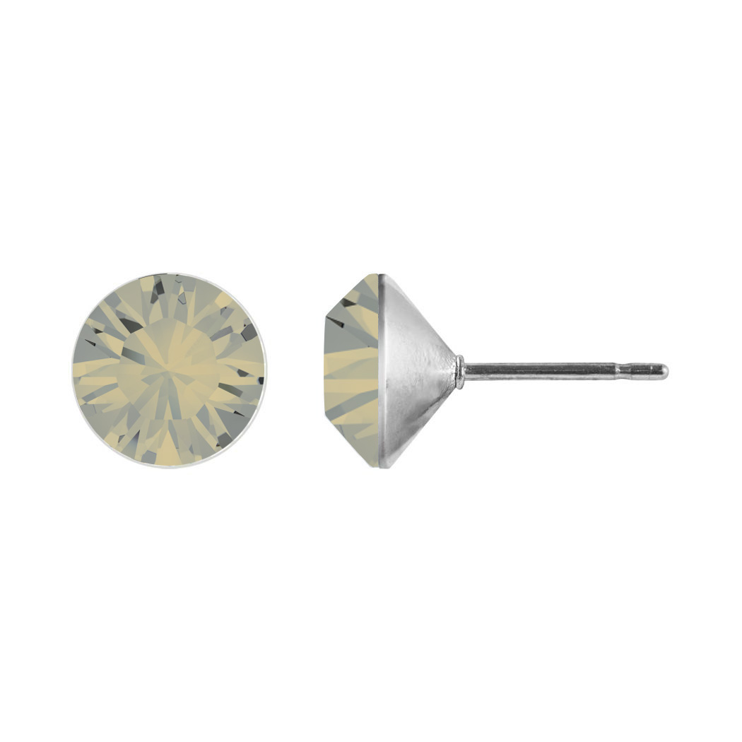 Ohrstecker Kristall 6mm in Light Grey Opal