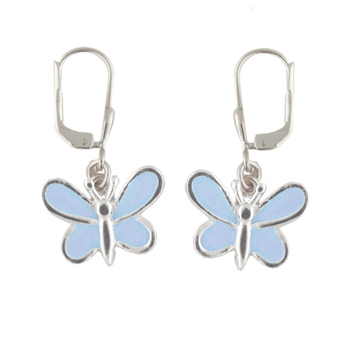 Schmetterling Ohrhänger hellblau 925 Silber