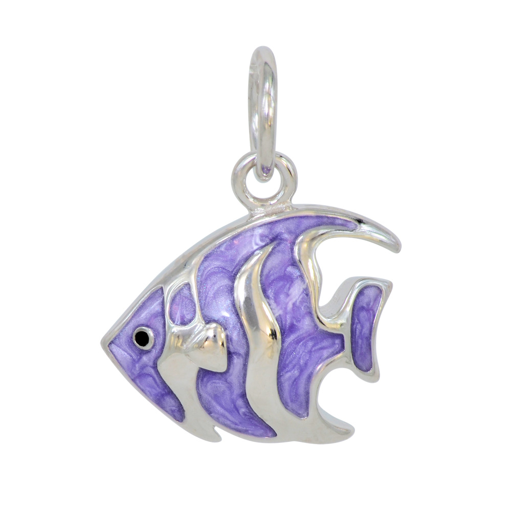 Anhänger lila Fisch 925 Silber