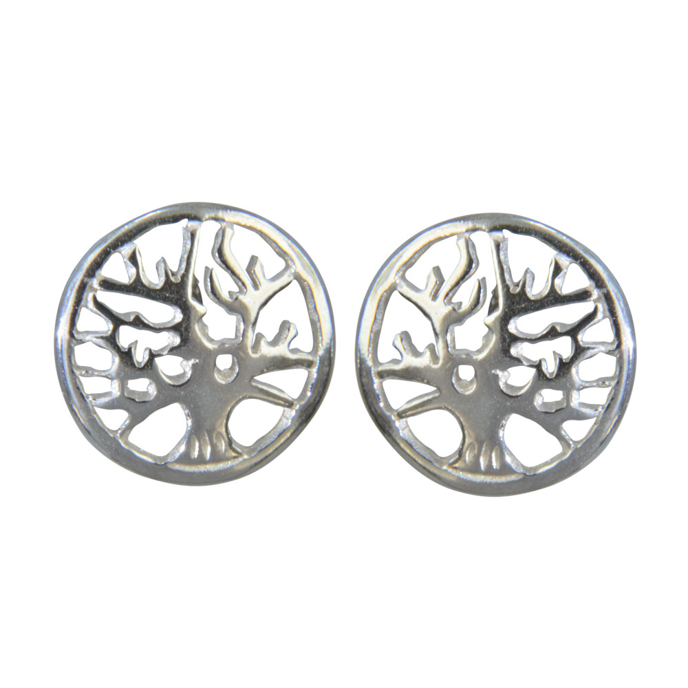 Ohrstecker Baum des Lebens 925 Silber e-coated