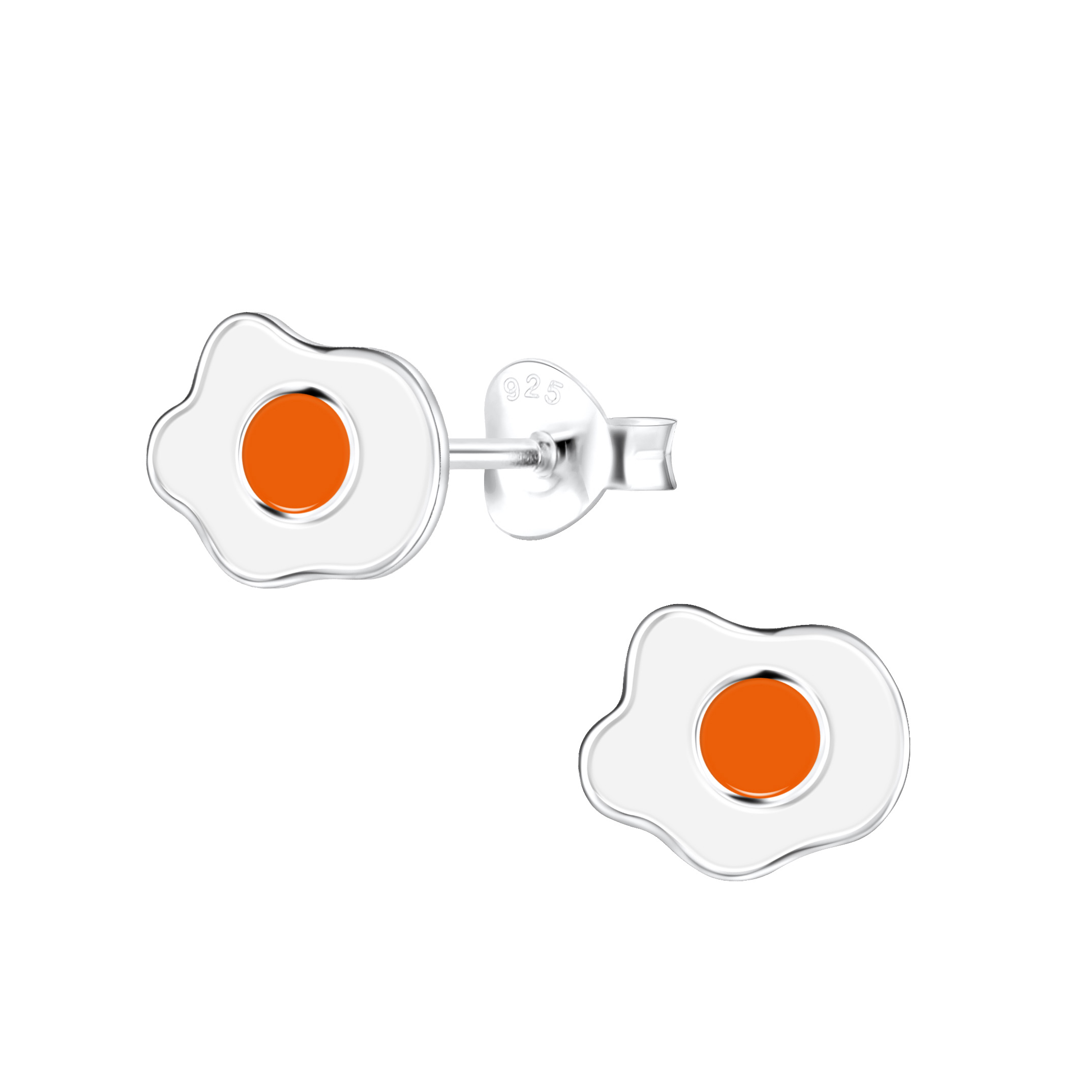 Ohrstecker Spiegelei 925 Silber e-coated