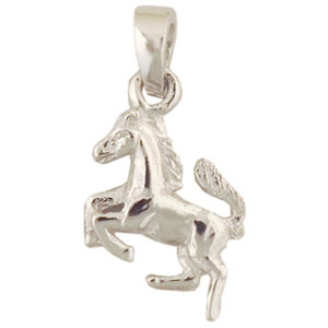 Anhänger springendes Pferd 925 Silber e-coated