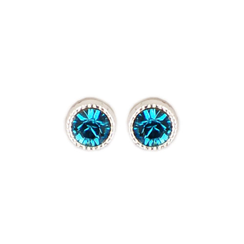 Ohrstecker Kristall 3mm in Blue Zircon