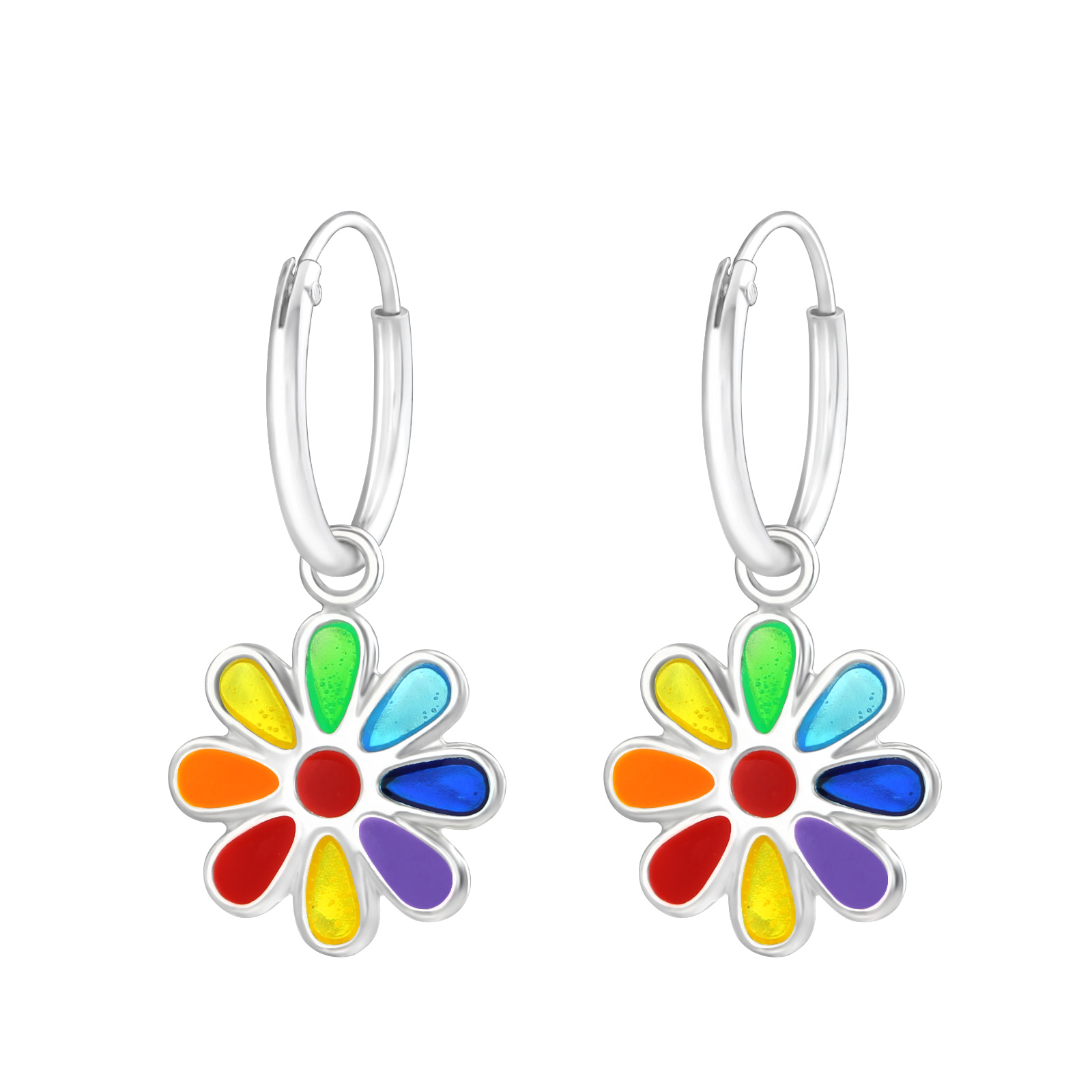 CREOLE Blüte bunt 925 Silber e-coated