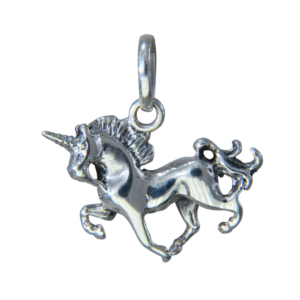 Anhänger stolzes Einhorn 925 Silber e-coated