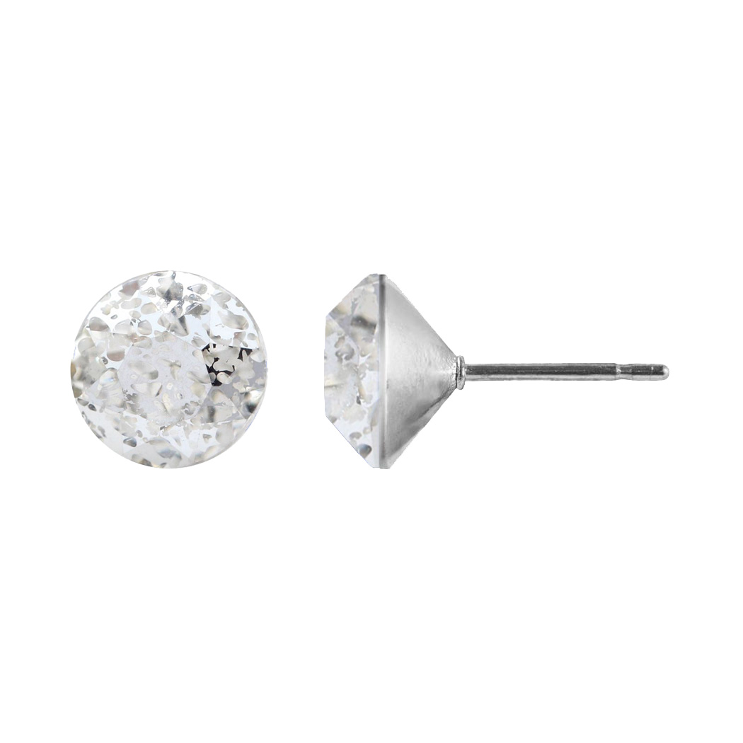 Ohrstecker Kristall 6mm in Silver Patina